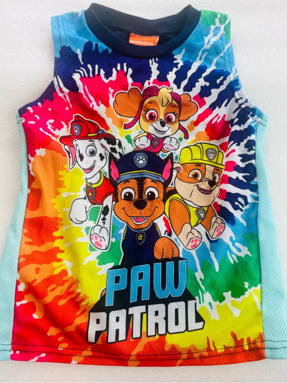 Paw Patrol Boys' Bright Multicolor Tie-Dye Character Tank